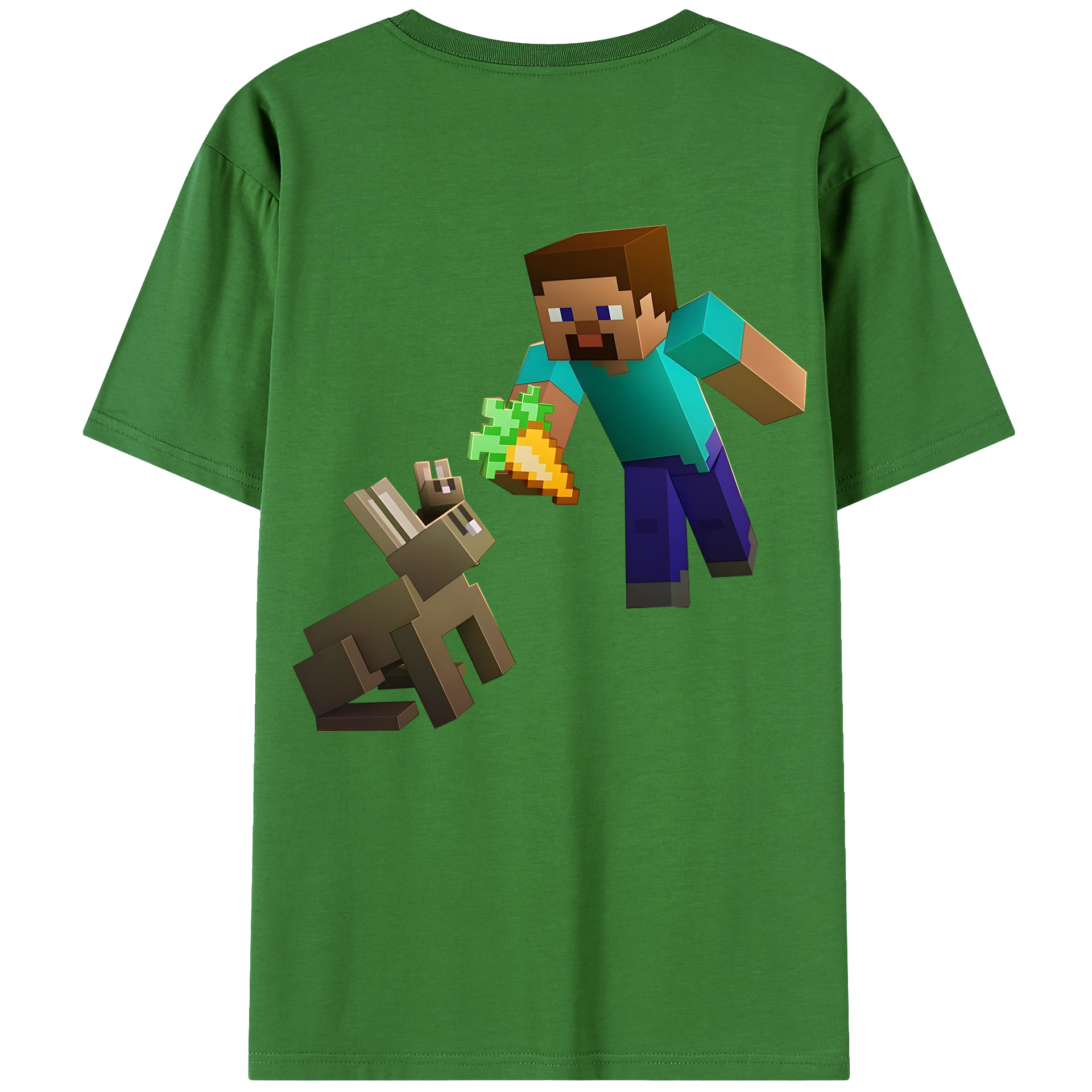 （画像用） マインクラフト ブロックの世界 Minecraft MC Block world レディース半袖Tシャツ(バックプリント)